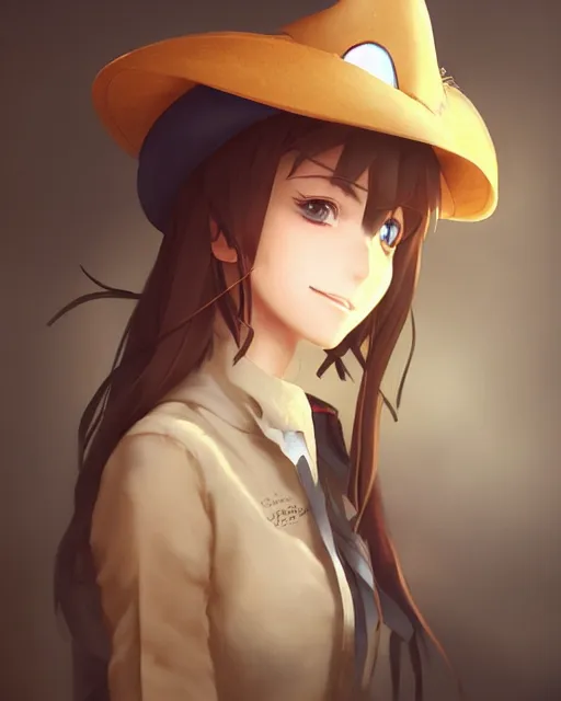 Image similar to a very cute cowgirl wearing a cat hat, medium shot, ambient lighting, visible and detailed face, by makoto shinkai, stanley artgerm lau, wlop, rossdraws