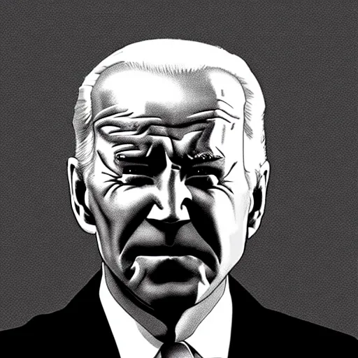 Image similar to Joe Biden looking sinister, by Tsutomu Nihei, highly detailed