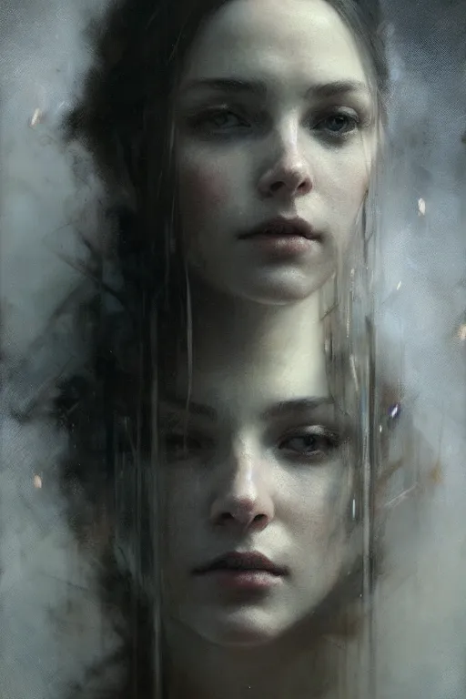 Prompt: beautiful photographic by jeremy mann, only one head single portrait absurdly beautiful, elegant, ultrafine hyperrealistic detailed face, greg rutkowski, alphonse mucha, intricate linework, sharp focus, smooth, octopath traveler, final fantasy, unreal engine, dramatic lighting, ethereal, 8 k