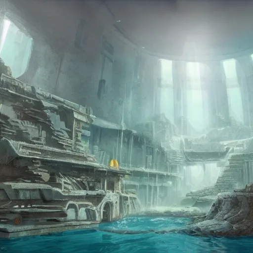 Prompt: artist rendering of an underwater city from the year 2040, trending on artstation