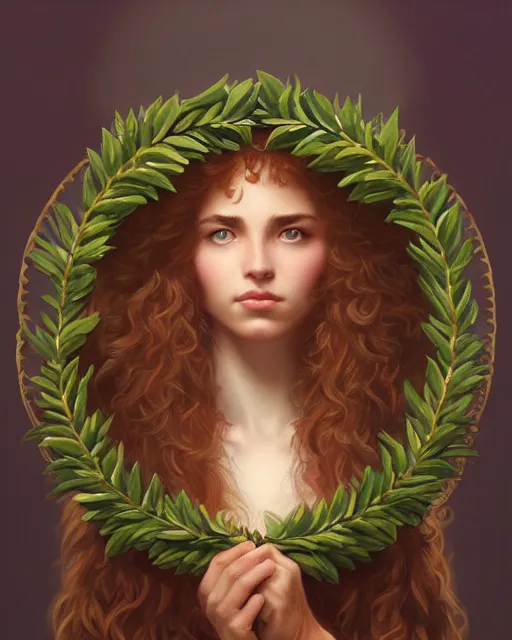 Image similar to a laurel wreath on a head of fluffy caracal, photography of kurzgesagt, deep focus, d & d, intricate, elegant, highly detailed, digital painting, artstation, concept art, matte, sharp focus, illustration, hearthstone, art by artgerm and greg rutkowski and alphonse mucha