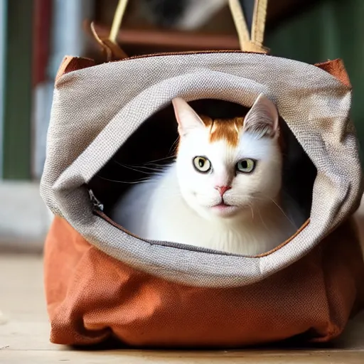 Image similar to cat in bag,