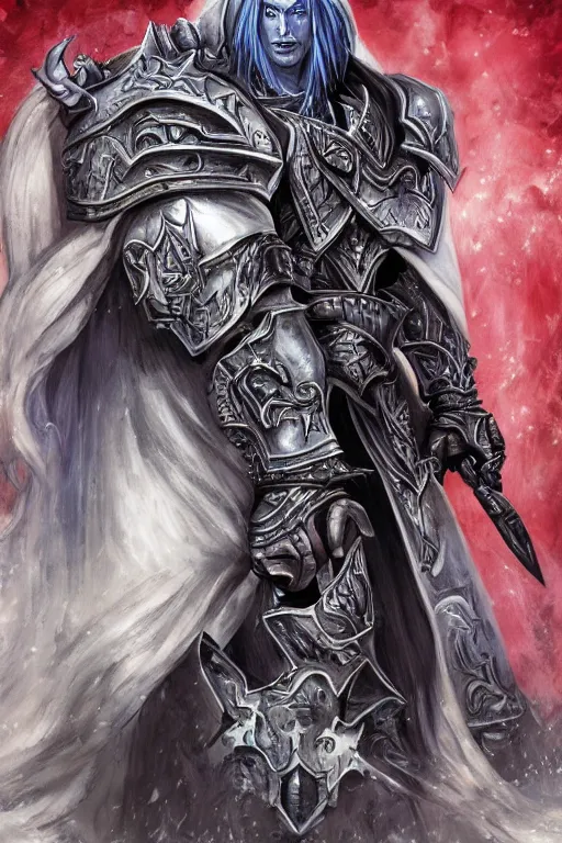 Image similar to Arthas in the style of Ayami Kojima,