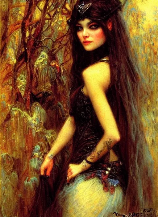 Image similar to gothic princess portrait. by gaston bussiere