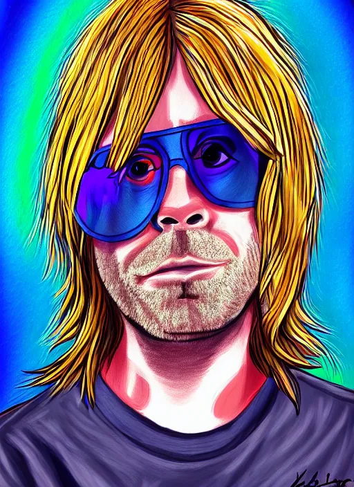 Image similar to kurt cobain singer as a fursona, digital painting, trending on art station.