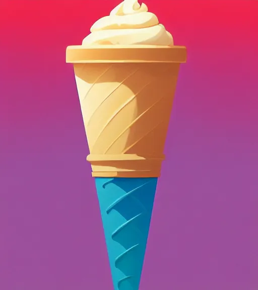 Prompt: icon stylized minimalist ice cream! cone rob lowe, loftis, cory behance hd by jesper ejsing, by rhads, makoto shinkai and lois van baarle, ilya kuvshinov, rossdraws global illumination