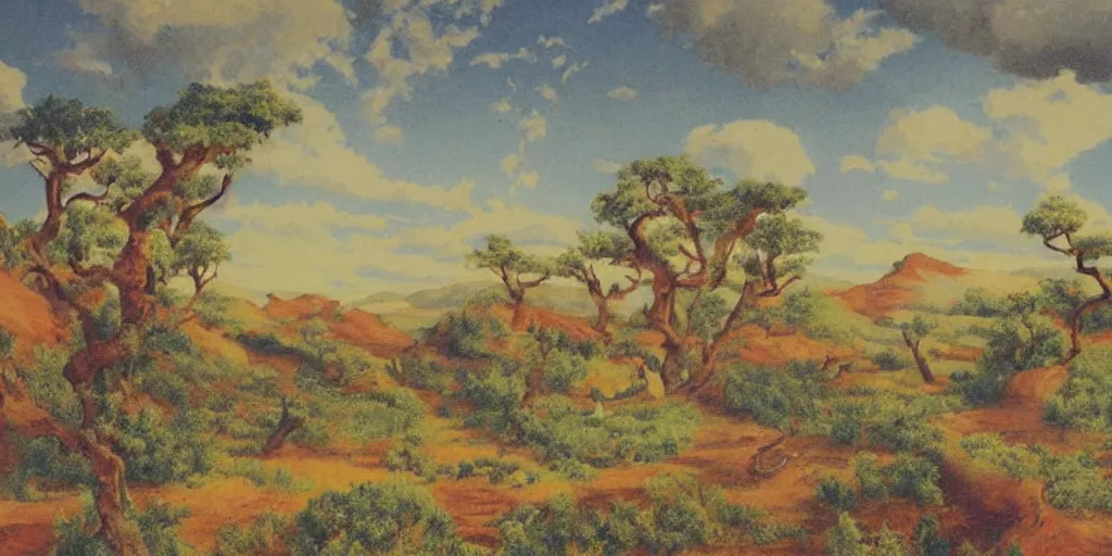 Image similar to illustration of a landscape made of dessert, (petro poster) by Reginald Montague Lander, (By Tom Purvis), By Joseph Binder