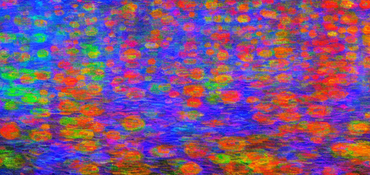 Image similar to a psychedelic city in the style of claude monet, digital art.