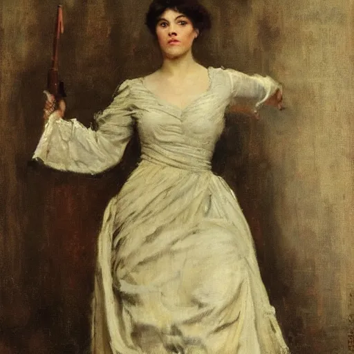 Image similar to action heroine by alfred stevens