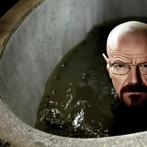 Image similar to Walter white emerging from a sewer hole