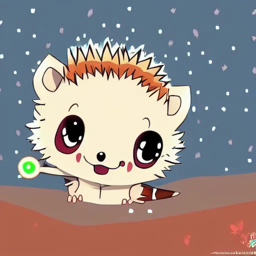 Image similar to baby hedgehogs in the style of cute anime, adorable, cute, art station