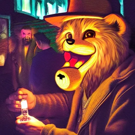 Image similar to photo portrait of drunk hobo artist drawing furries for booze, symmetry, awesome exposition, very detailed, highly accurate, intricate, professional lighting diffracted lightrays, 8 k, sense of awe