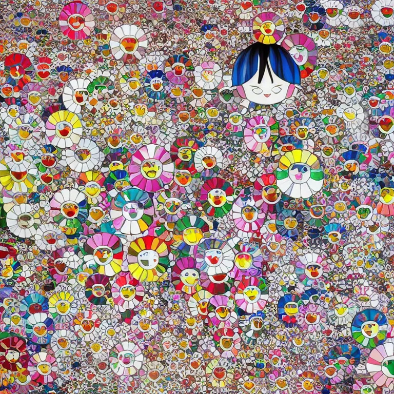 Image similar to japanese fan pattern, strong lines and bold colors, takashi murakami, digital painting, highly detailed, intricate, elegant, artstation, concept art, beautiful,