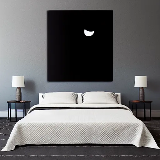 Image similar to painting of a tall black shadow in front of someone's bed staring at them while they sleep