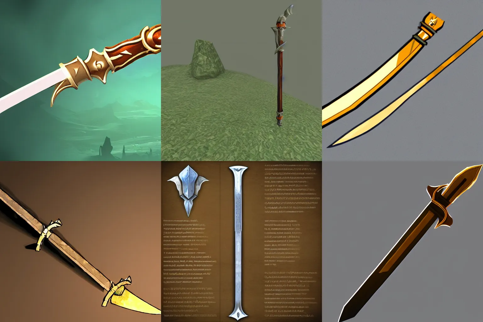 Prompt: a long sword, game asset