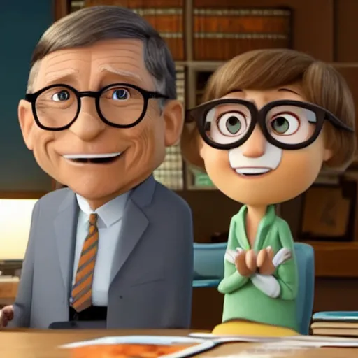 Prompt: Illumination Entertainment presents its latest animated film titled Bill Gates-W 910