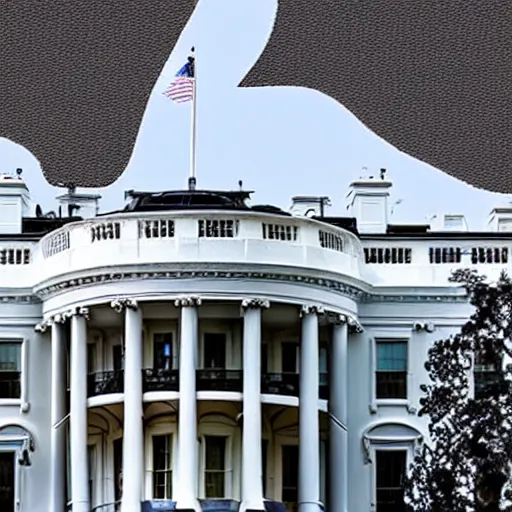 Prompt: aliens invading the white house,