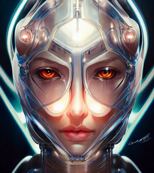 Image similar to symmetry portrait of alain chabat cyberborg ultra detailed, intricate, anime, dynamic lighting, digital art, digital painting, art station, wlop, sharp focus, illustration, art by artgerm and greg rutkowski and alphonse mucha