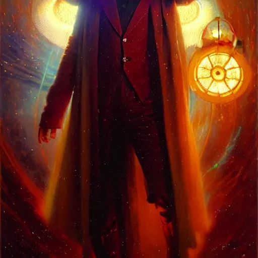 Image similar to david bowie as doctor who, radiant light, caustics, heroic, bright iridescent light, by gaston bussiere, bayard wu, greg rutkowski, maxim verehin