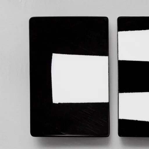 Prompt: a black rectangle and a white rectangle side by side