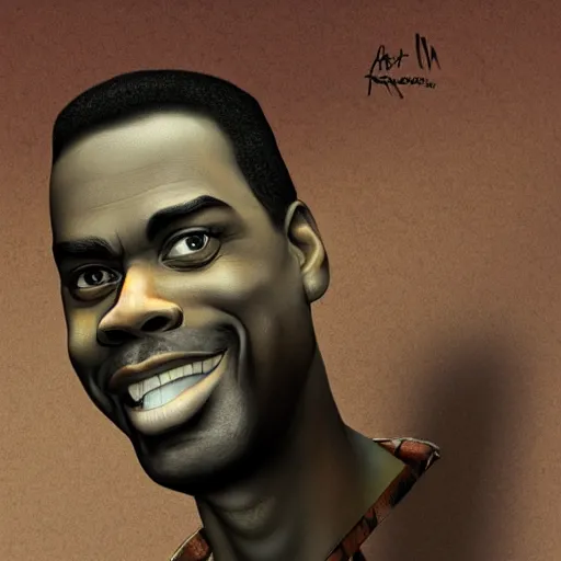Prompt: chris rock as a rock, featured on artstation