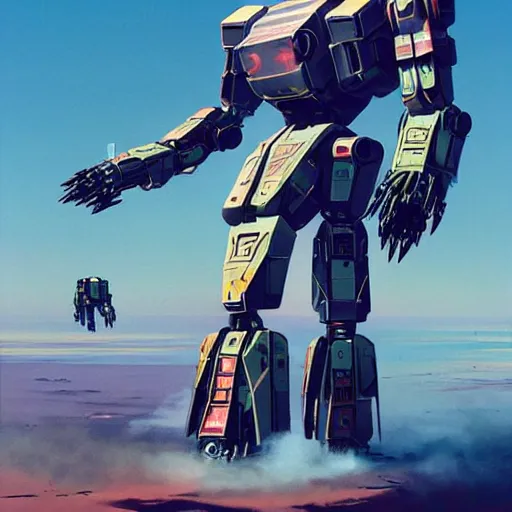 Prompt: combat mecha by beeple, chris foss