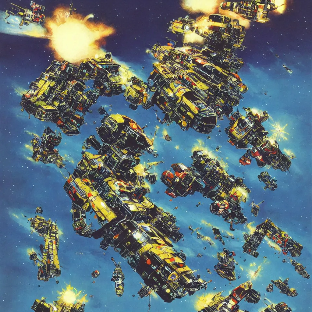 Prompt: art by chris foss full color