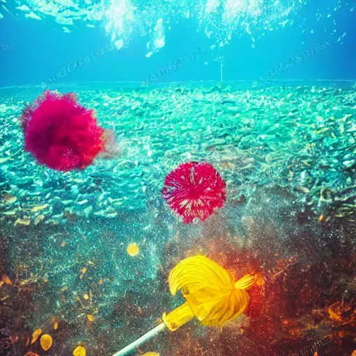 Image similar to underwater fireworks