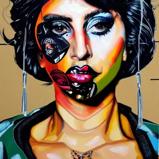 Prompt: a portrait of Lady Gaga, by Sandra Chevrier