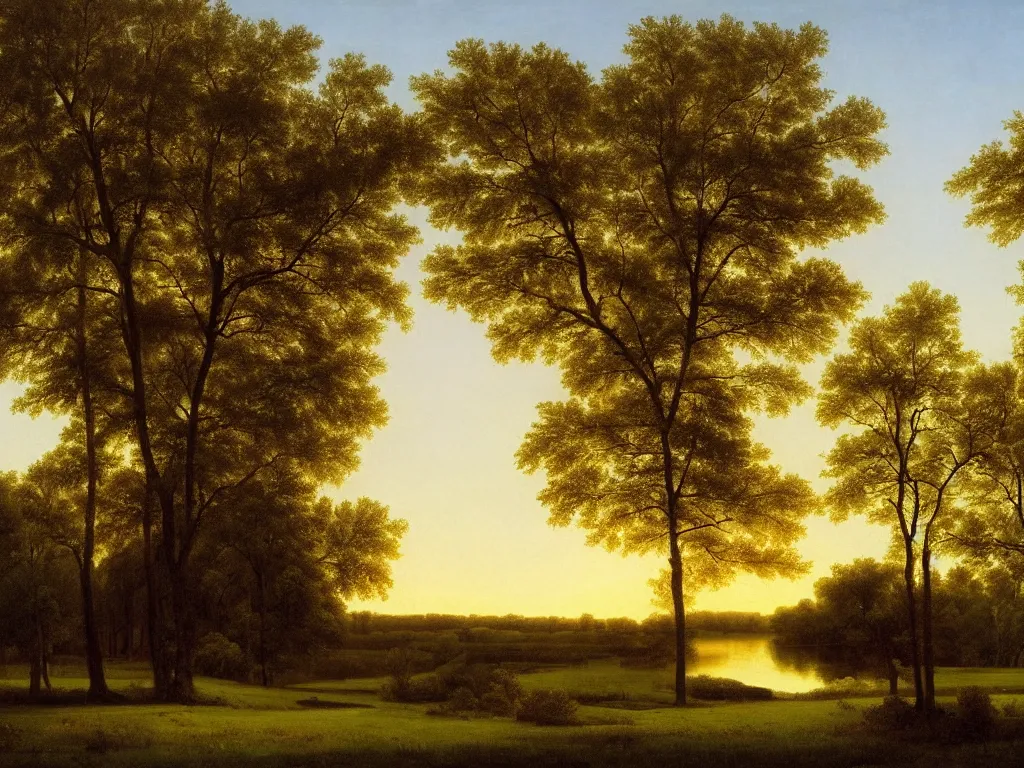 Prompt: a beautiful mississippi landscape, springtime morning, by george caleb bingham \, oil on canvas, luminism, hyperrealism