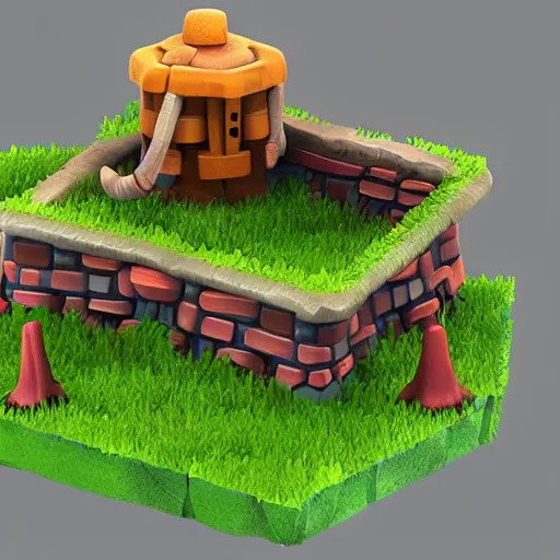 Image similar to a clash royale model of a fungal prison