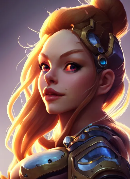 Image similar to lovely brigitte from overwatch, fantasy, fantasy art, character portrait, portrait, close up, highly detailed, scifi art, intricate detail, amazing detail, sharp focus, vintage fantasy art, vintage sci - fi art, radiant light, trending on artstation, caustics, by qichao wang