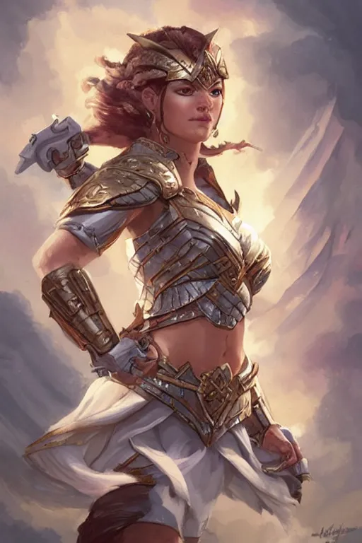 Image similar to amazon valkyrie athena, d & d, fantasy, portrait, highly detailed, headshot, digital painting, trending on artstation, concept art, sharp focus, illustration, art by artgerm and greg rutkowski and magali villeneuve