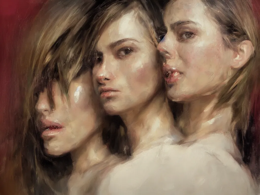 Image similar to spontaneous unfinished romantic portrait under painting, beautiful juicy brush strokes, alla prima, realist, by richard schmid and sargent, trending on cgsociety