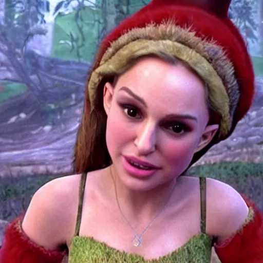 Image similar to natalie portman shrek mashup