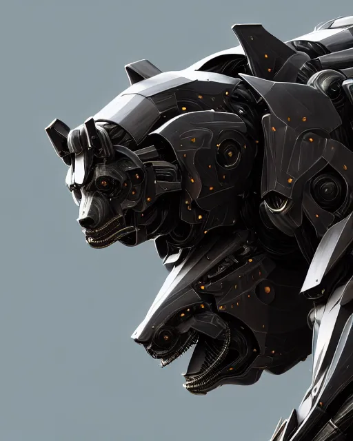 Image similar to mecha male bear portrait, handsome, cyborg, intricate mechanical body, robot eyes, hyper realistic 3 d render by ilya kuvshinov, peter mohrbacher, greg rutkowski, ryohei hase, dramatic lighting, intricate, highly detailed, sharp focus, luminous, unreal engine, blender, artstation, masterpiece, ray tracing