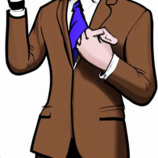 Prompt: Saul Goodman fixing his tie , accurate anatomy, accurate hands, highly detailed, digital art,