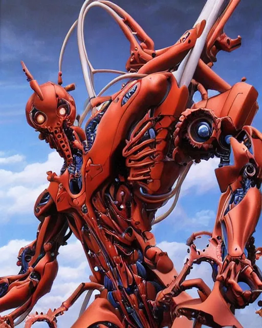 Image similar to evangelion by frank franzetta, biomechanical, 4 k, hyper detailed