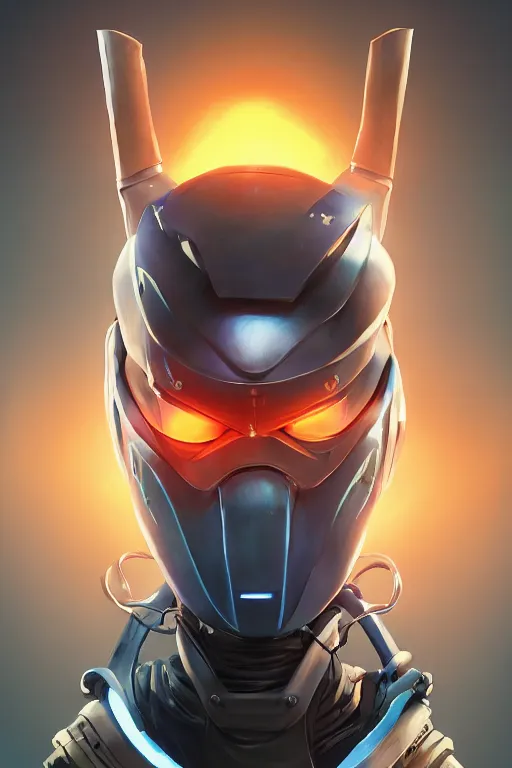 Image similar to epic mask helmet robot ninja portrait stylized as fornite style game design fanart by concept artist gervasio canda, behance hd by jesper ejsing, by rhads, makoto shinkai and lois van baarle, ilya kuvshinov, rossdraws global illumination radiating a glowing aura global illumination ray tracing hdr render in unreal engine 5