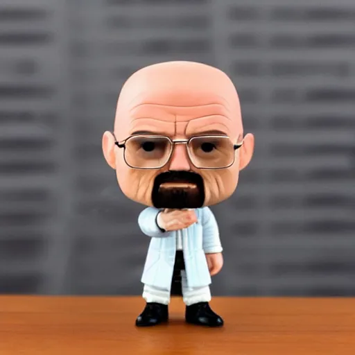 Prompt: Walter White as a Funko Pop figurine