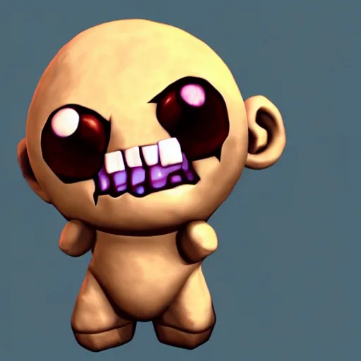 Prompt: 3d render of Isaac from the videogame 'The Binding of Isaac'