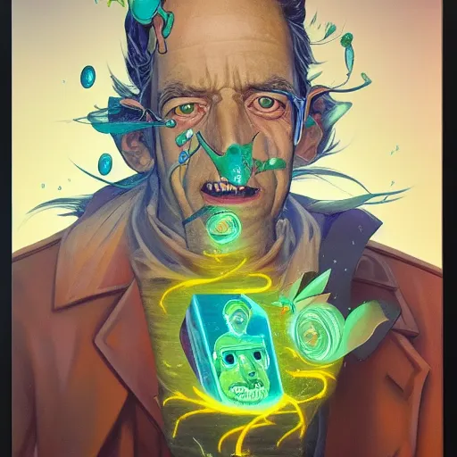 Image similar to lucky projector portrait by gaston bussierre and charles vess and james jean and erik jones and rhads, inspired by rick and morty, epic, funny, huge scale, beautiful fine face features, intricate high details, sharp, ultradetailed