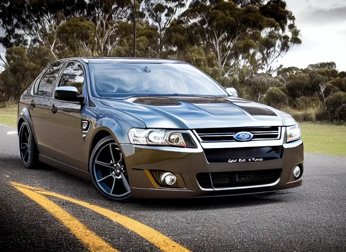 Image similar to award winning photo of a 2 0 1 2 ford fg falcon, 8 k, beautiful