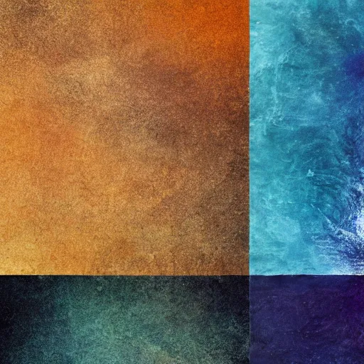 Image similar to earth, water, fire, wind, space, emptiness, the five elements, abstract, texture, minimalism