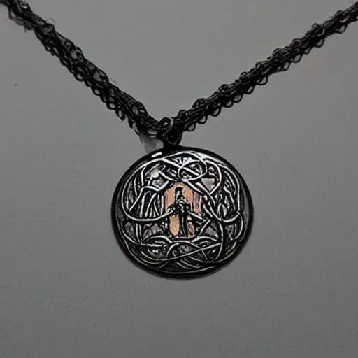 Image similar to artnouveau tolkien lord of the rings necklace