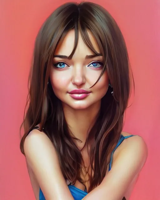 Image similar to portrait of Miranda Kerr as Anime girl cute-fine-face, full body! pretty face, realistic shaded Perfect face, fine details. Anime. realistic shaded lighting by Ilya Kuvshinov Giuseppe Dangelico Pino and Michael Garmash and Rob Rey