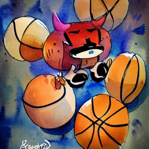 Image similar to gobball, bouftou, dofus, watercolor