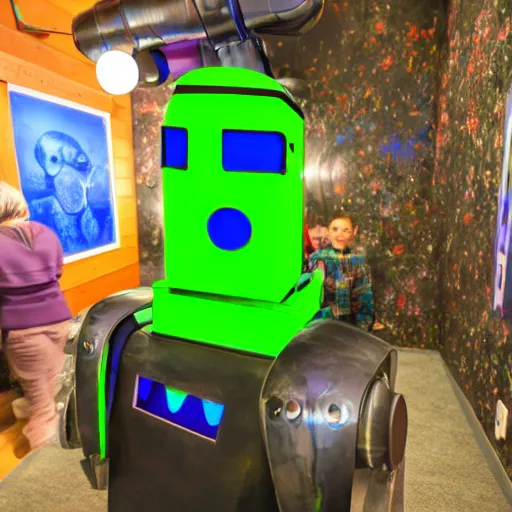 Prompt: a robot in meow wolf