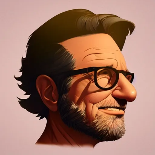 Image similar to face icon stylized minimalist steven spielberg, loftis, cory behance hd by jesper ejsing, by rhads, makoto shinkai and lois van baarle, ilya kuvshinov, rossdraws global illumination