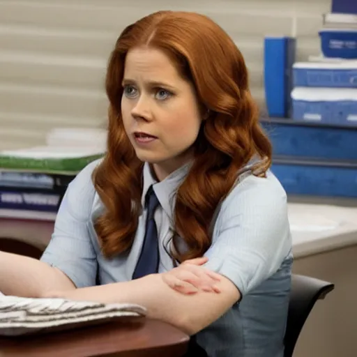 Prompt: amy adams as Pam Beesly in the TV show the office promotional images